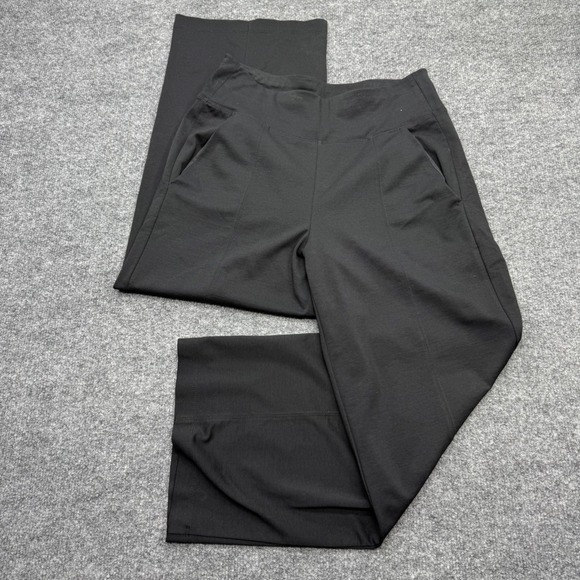 Athleta Pants - Athleta Black Wide Leg Seam Detail Tencel Blend Pants XS High Rise Pockets